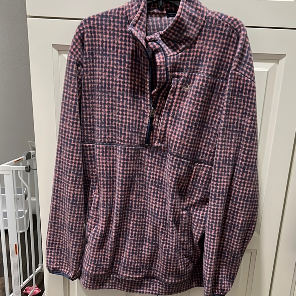 Men's Pink and Black Checkered Sweater